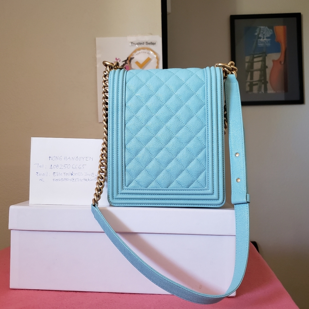 Chanel boy caviar north south blue bag - Picture 16 of 16